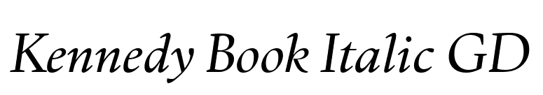 Kennedy Book Italic GD font preview