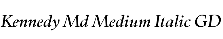 Kennedy Md Medium Italic GD font preview