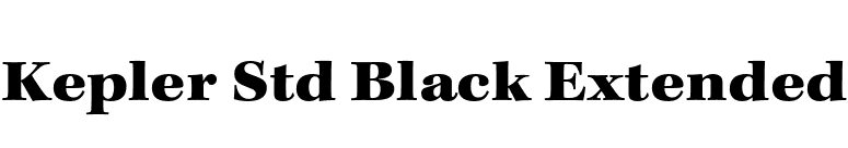 Kepler Std Black Extended font preview