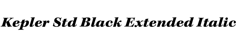 Kepler Std Black Extended Italic font preview