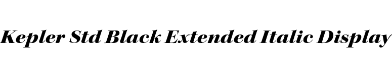 Kepler Std Black Extended Italic Display font preview