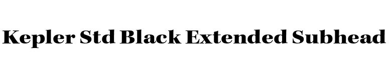 Kepler Std Black Extended Subhead font preview