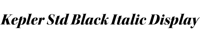 Kepler Std Black Italic Display font preview