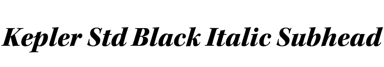Kepler Std Black Italic Subhead font preview