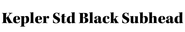 Kepler Std Black Subhead font preview