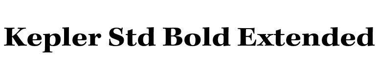 Kepler Std Bold Extended font preview