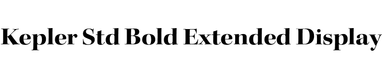 Kepler Std Bold Extended Display font preview