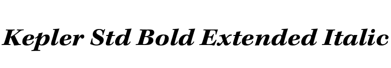 Kepler Std Bold Extended Italic font preview