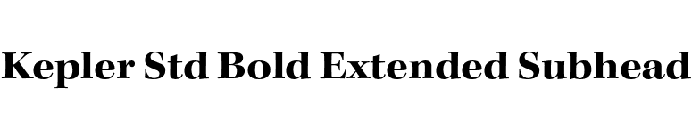 Kepler Std Bold Extended Subhead font preview