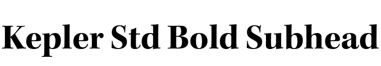 Kepler Std Bold Subhead font preview