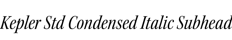 Kepler Std Condensed Italic Subhead font preview