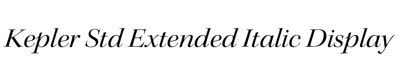 Kepler Std Extended Italic Display font preview