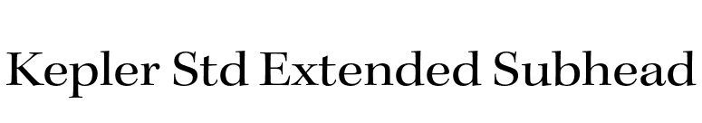 Kepler Std Extended Subhead font preview