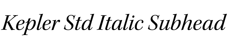 Kepler Std Italic Subhead font preview