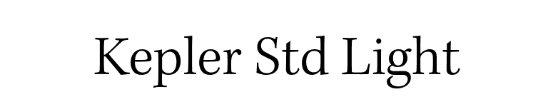 Kepler Std Light font preview