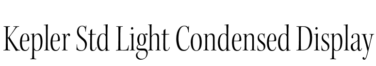 Kepler Std Light Condensed Display font preview