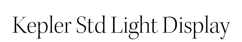 Kepler Std Light Display font preview