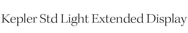 Kepler Std Light Extended Display font preview