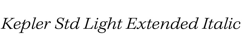 Kepler Std Light Extended Italic font preview