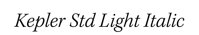 Kepler Std Light Italic font preview