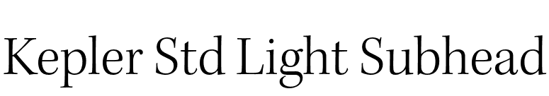 Kepler Std Light Subhead font preview