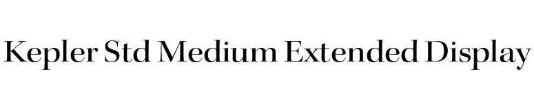 Kepler Std Medium Extended Display font preview