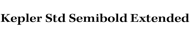 Kepler Std Semibold Extended font preview