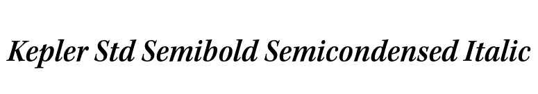 Kepler Std Semibold Semicondensed Italic font preview