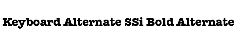 Keyboard Alternate SSi Bold Alternate font preview
