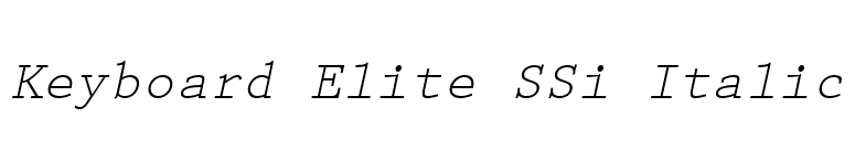 Keyboard Elite SSi Italic font preview