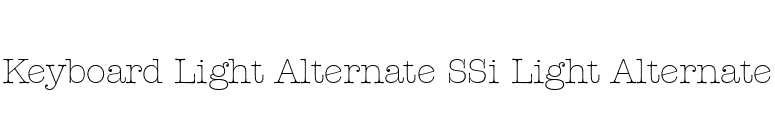 Keyboard Light Alternate SSi Light Alternate font preview