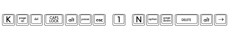 Keycaps 1 Normal font preview