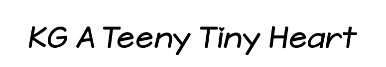 KG A Teeny Tiny Heart font preview