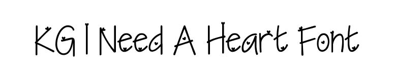 KG I Need A Heart Font font preview
