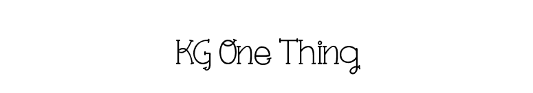 KG One Thing font preview