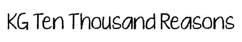 KG Ten Thousand Reasons font preview