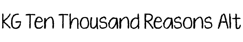 KG Ten Thousand Reasons Alt font preview