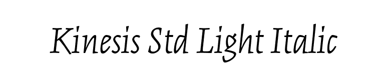 Kinesis Std Light Italic font preview