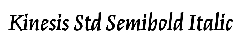 Kinesis Std Semibold Italic font preview