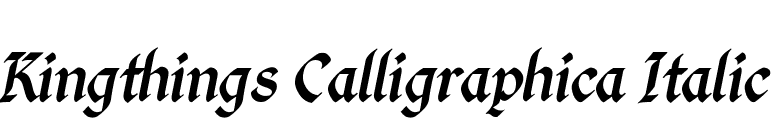 Kingthings Calligraphica Italic font preview
