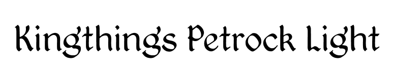 Kingthings Petrock Light font preview