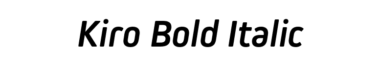Kiro Bold Italic font preview