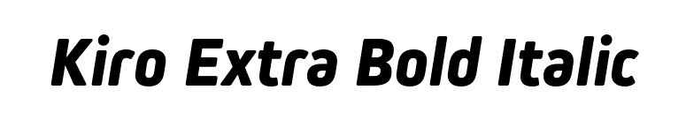 Kiro Extra Bold Italic font preview