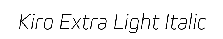 Kiro Extra Light Italic font preview