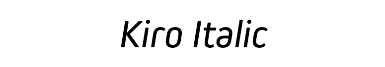 Kiro Italic font preview