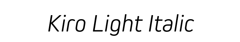 Kiro Light Italic font preview