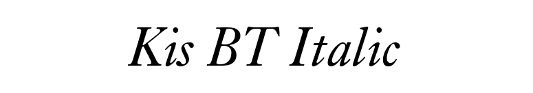 Kis BT Italic font preview