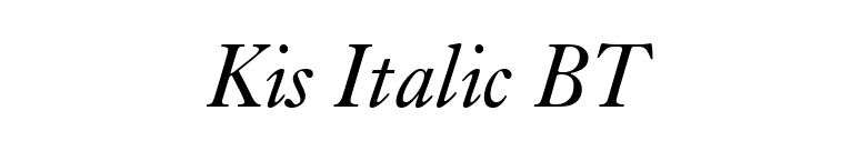 Kis Italic BT font preview