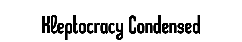 Kleptocracy Condensed font preview