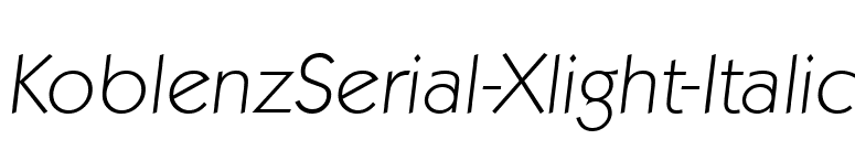 KoblenzSerial-Xlight-Italic font preview